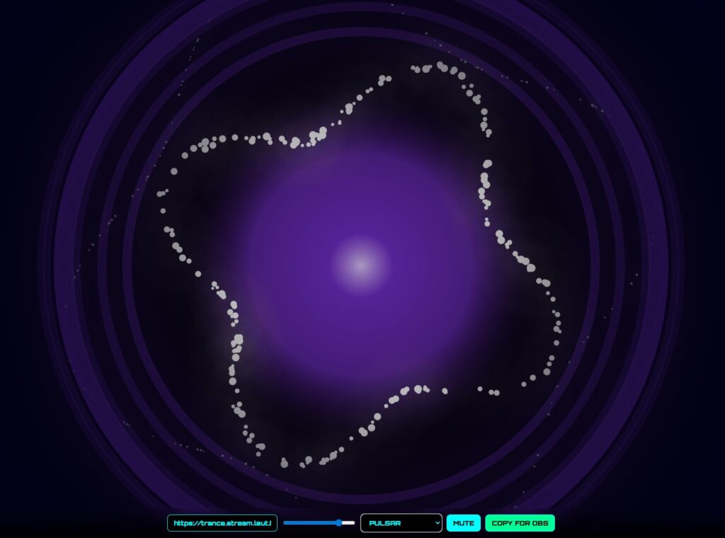 Realtime audio stream visualizer for OBS and any other html5 capable devices or browsers. No Install needed - plug and play.