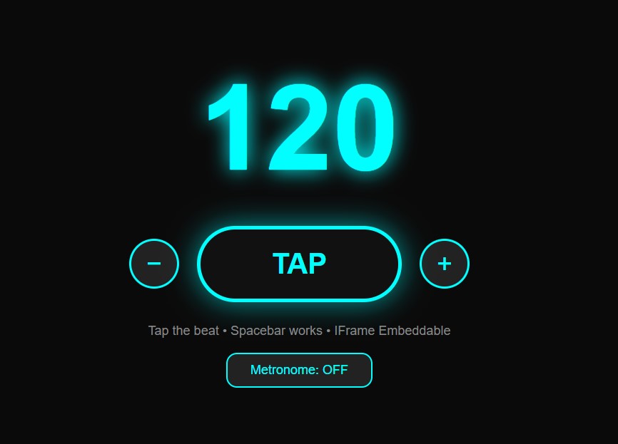 instant bpm counter online iframe and obs friendly